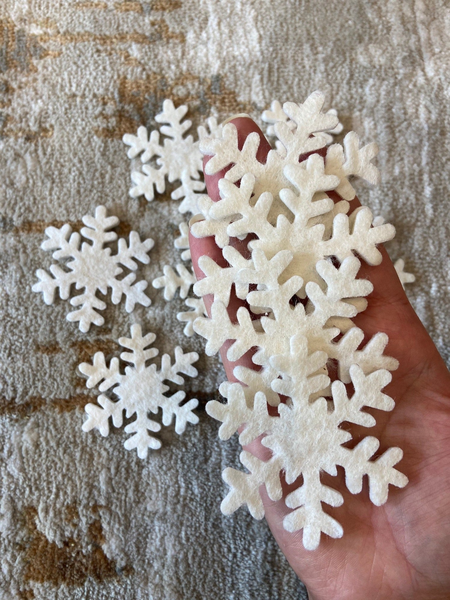 Wool Blend Felt Snowflake Combo Pack 24 Snowflakes Sets Pick a Color Set  DIY 3 Shapes 72 Unassembled Shapes 