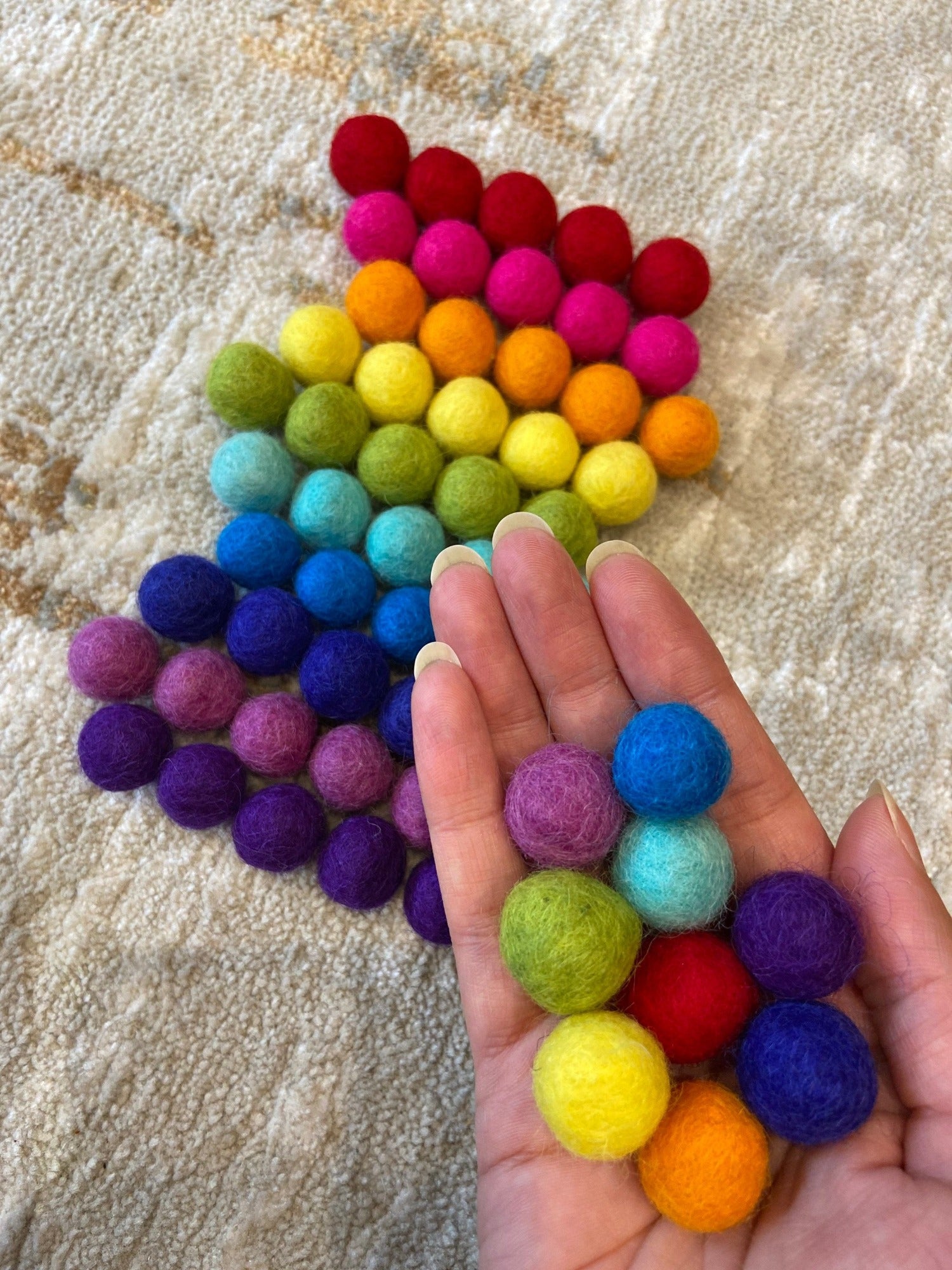 Pastel Felt Balls Pastel Rainbow Felt Pom Poms Rainbow Felt Ball Garland  Easter Garland Wool Felt Balls Crafting Balls Wool 