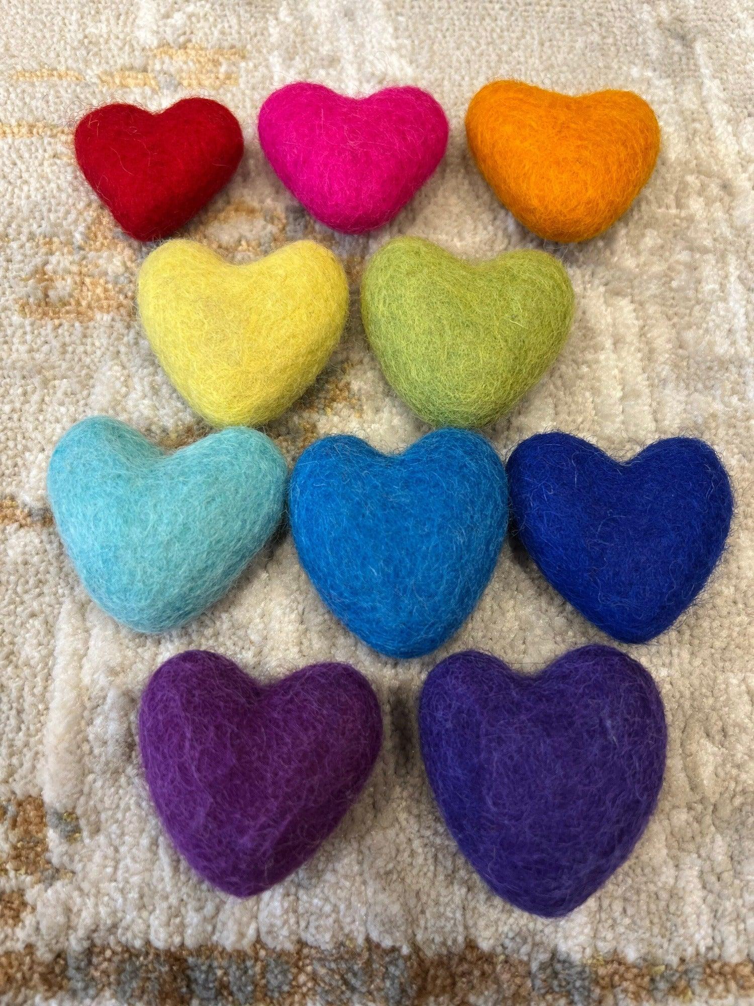 Felt rainbow hearts set - Pastel tones – K2CBlooms